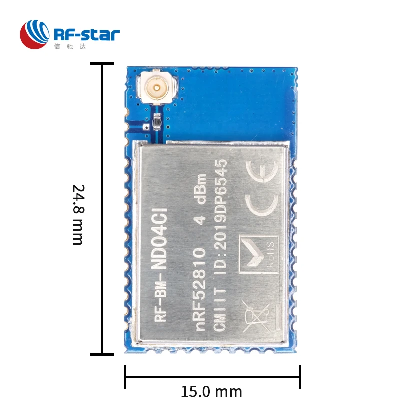 nRF52810 Bluetooth 5.0 Low Energy Slave Module Transmitter Receiver IPEX Antenna Long Range RF-BM-ND04CI
nRF52810 Bluetooth 5.0 Low Energy Slave Module Transmitter Receiver IPEX Antenna Long Range RF-BM-ND04CI