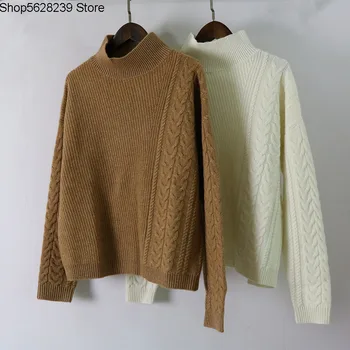 Gao File 100 Pure Cashmere Sweater Twist Twisted Rope Half Gao Collar Thicken Keep Warm Cashmere Sweater Female
Gao File 100 Pure Cashmere Sweater Twist Twisted Rope Half Gao Collar Thicken Keep Warm Cashmere Sweater Female