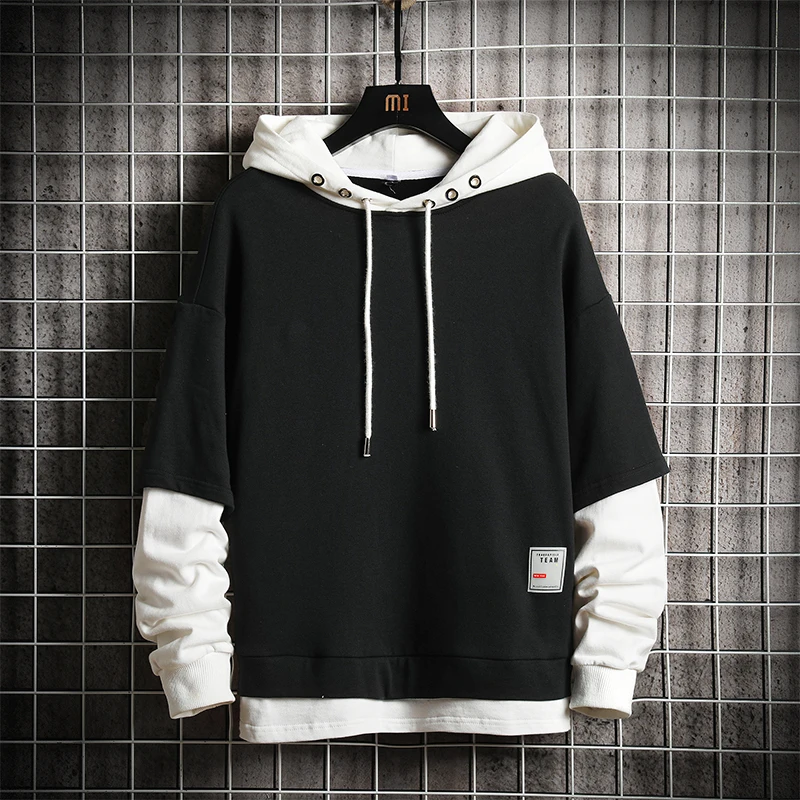 Fashion Men's Sweatshirts patchwork Hooded Man Hoodies High Quality White Black Gray Men's Sweatshirts
Fashion Men's Sweatshirts patchwork Hooded Man Hoodies High Quality White Black Gray Men's Sweatshirts