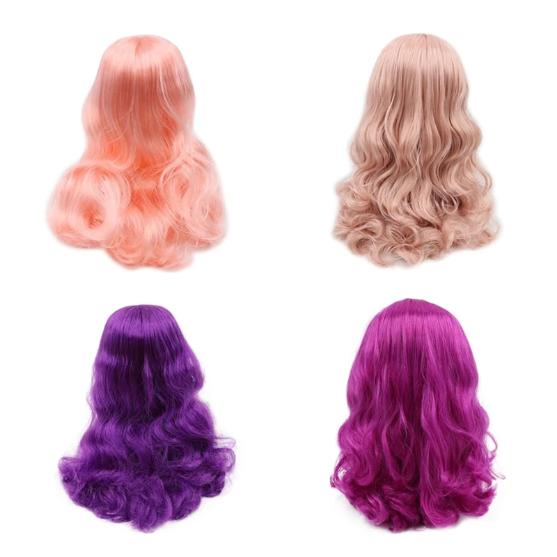 

DBS factory blyth doll icy RBL scalp dome long wavy hair toy wig for DIY custom doll accessory anime purple hair pink hair