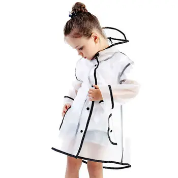 New Children EVA Environmental Hooded Raincoat Fashion Black Edging Button down Outdoor Raincoat 
New Children EVA Environmental Hooded Raincoat Fashion Black Edging Button down Outdoor Raincoat