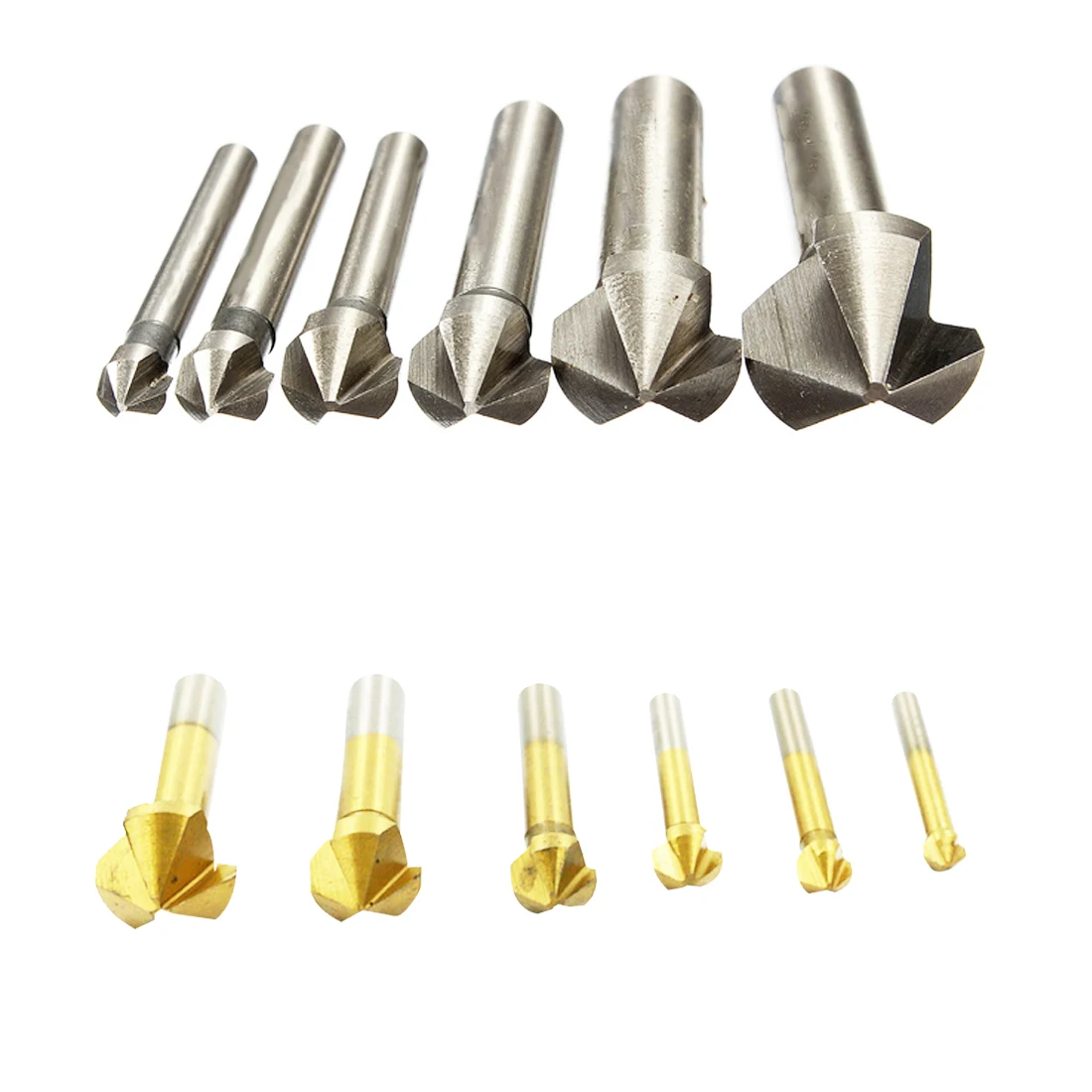 6pcs 3 Flute 90 Degree HSS Chamfer Cutter Speed Countersink Drills Titanium Coated Chamfering Drill Bit set Mill Tool 6.3-20.5mm
6pcs 3 Flute 90 Degree HSS Chamfer Cutter Speed Countersink Drills Titanium Coated Chamfering Drill Bit set Mill Tool 6.3-20.5mm