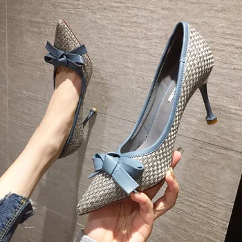 French Small Fragrance High Heels Women's Fall 2020 New Versatile Bow Temperament Slim Heel Pointed Single Shoes
French Small Fragrance High Heels Women's Fall 2020 New Versatile Bow Temperament Slim Heel Pointed Single Shoes