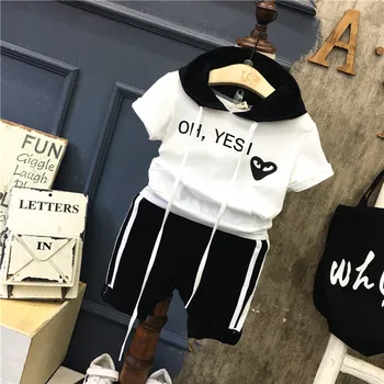 2PCS WLG Boys Clothing Set Kids Summer White Hooded Short Sleeve Shirt and Black Short Set Baby All Match Clothes 2-6 Years
2PCS WLG Boys Clothing Set Kids Summer White Hooded Short Sleeve Shirt and Black Short Set Baby All Match Clothes 2-6 Years