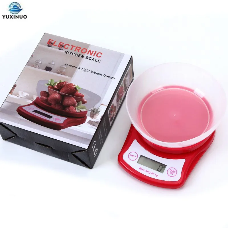 

5KG/1g LCD Display Electronic Kitchen Scale Digital Kitchen Food Baking Diet Postal Scale Weight Tool g/Ib/oz Scale with Tray