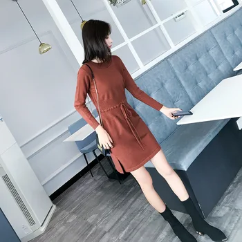 Winter Sweater Dress 2019 Simply Chic Round Neck Long Sleeve Sweater Dress Drawstring Waist A Line Mini Knitted Dress P-261
Winter Sweater Dress 2019 Simply Chic Round Neck Long Sleeve Sweater Dress Drawstring Waist A Line Mini Knitted Dress P-261