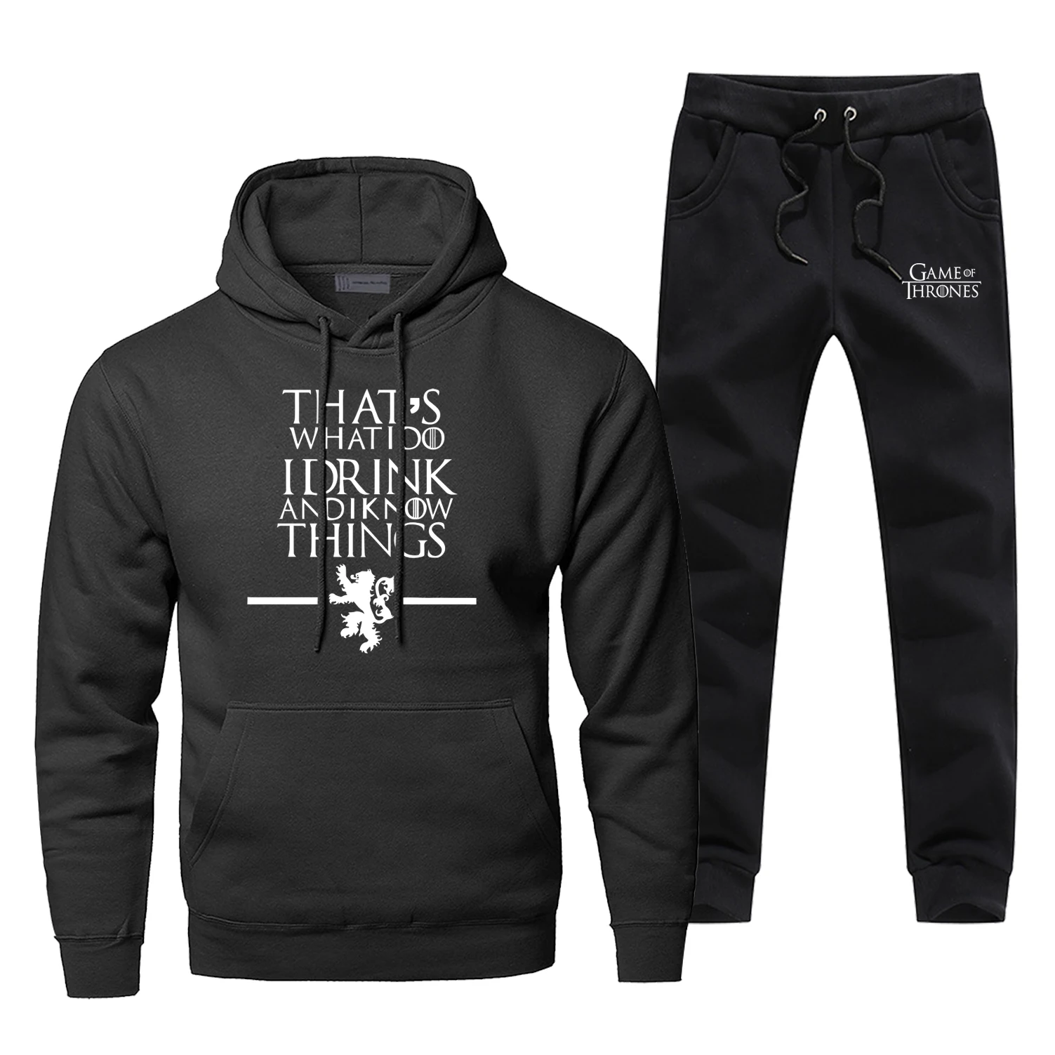Game Of Thrones Men Hoodie Male Pants Set Tyrion Lannister Sweatshirt Mens Hoodies Sweatshirts Sets Two Piece Pant 2PCS coat
Game Of Thrones Men Hoodie Male Pants Set Tyrion Lannister Sweatshirt Mens Hoodies Sweatshirts Sets Two Piece Pant 2PCS coat
