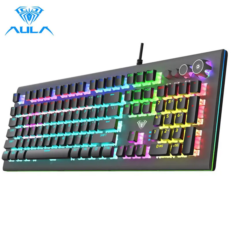 AULA S2096 Gamer Keyboard Mechanical Gaming Keyboard Backlit LED Wired 104 Keys Anti-ghosting Brown Blue Switch for PC Computer
AULA S2096 Gamer Keyboard Mechanical Gaming Keyboard Backlit LED Wired 104 Keys Anti-ghosting Brown Blue Switch for PC Computer