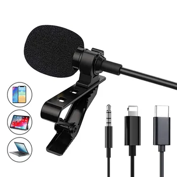 Microphone Clip-on Lavalier Collar Tie 3.5mm Lightning TypeC Mini Audio Mic for ios Android Cell Phone Laptop Tablet Recording
Microphone Clip-on Lavalier Collar Tie 3.5mm Lightning TypeC Mini Audio Mic for ios Android Cell Phone Laptop Tablet Recording