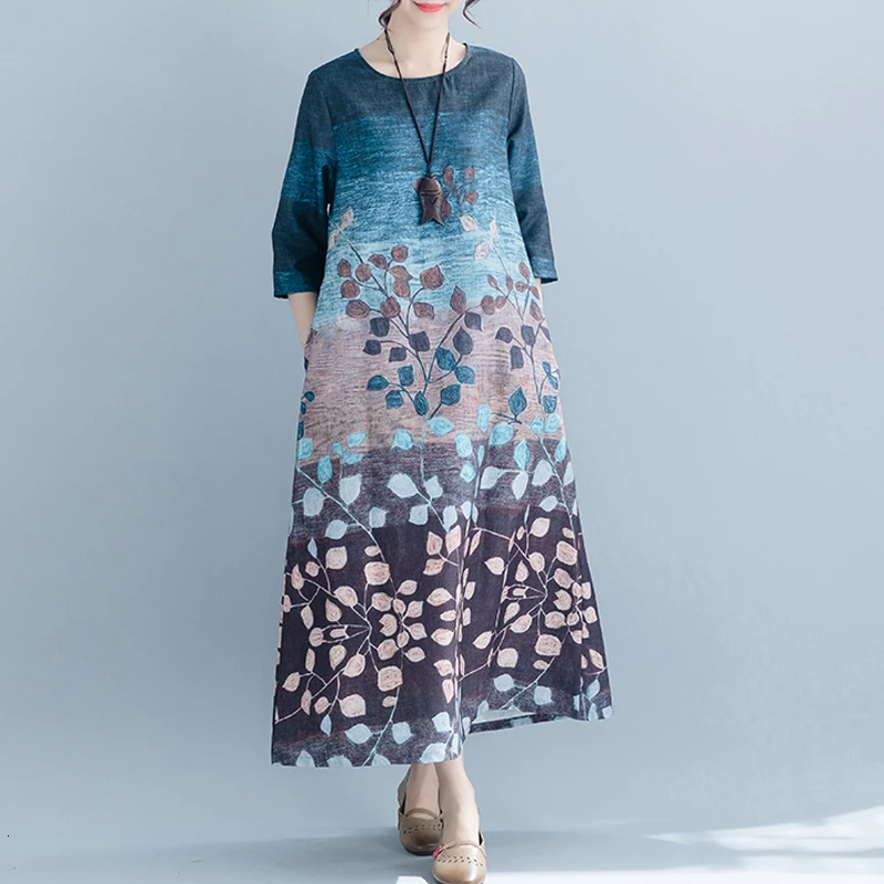 Plus Size Women Long Dress Vintage Lady Vestidos Loose Casual Print Dress Female Elegant Sundress 2019 Spring Summer New LJ2285
Plus Size Women Long Dress Vintage Lady Vestidos Loose Casual Print Dress Female Elegant Sundress 2019 Spring Summer New LJ2285