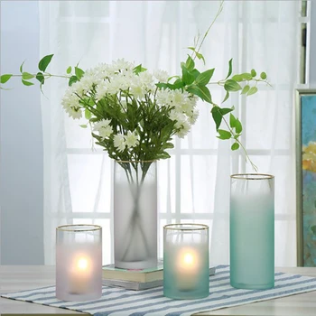 Flower Arrangement Simple Gradient Blue Powder Frosted Glass Vase Desktop Ornaments Dried Flower Home Decoration Accessories
Flower Arrangement Simple Gradient Blue Powder Frosted Glass Vase Desktop Ornaments Dried Flower Home Decoration Accessories