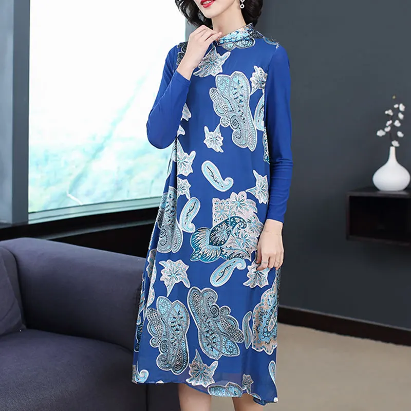 Printed Chiffon Dress Women's 2019 Spring Clothing New Style Elegant Nobility Kuotaitai Mid-length Improved Cheongsam Skirt
Printed Chiffon Dress Women's 2019 Spring Clothing New Style Elegant Nobility Kuotaitai Mid-length Improved Cheongsam Skirt