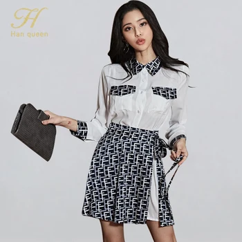 H Han Queen Autumn Elegant Korean Style 2 Pieces Suits Women Grid Plaid White Shirts And High Waist Split Skirt Casual Work Set
H Han Queen Autumn Elegant Korean Style 2 Pieces Suits Women Grid Plaid White Shirts And High Waist Split Skirt Casual Work Set