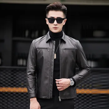 Leather Jacket Sheepskin Genuine Leather Coats Men Short Spring Autumn Leather Jackets Cuero Genuino 81X88007 YY275
Leather Jacket Sheepskin Genuine Leather Coats Men Short Spring Autumn Leather Jackets Cuero Genuino 81X88007 YY275