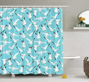 Bird Shower Curtain, Flying Sea Bird Beautiful Seagulls Flat Style Fabric Bathroom Shower Curtain Polyester Fashion Beautiful 
Bird Shower Curtain, Flying Sea Bird Beautiful Seagulls Flat Style Fabric Bathroom Shower Curtain Polyester Fashion Beautiful