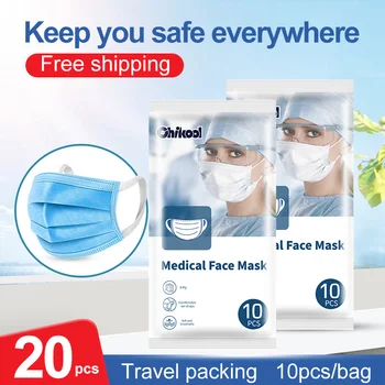 20PCS 3-Layer Medical Surgical Mask PLY-FILTER Masks for Germ Protection Face Shield Face Maske maski
20PCS 3-Layer Medical Surgical Mask PLY-FILTER Masks for Germ Protection Face Shield Face Maske maski