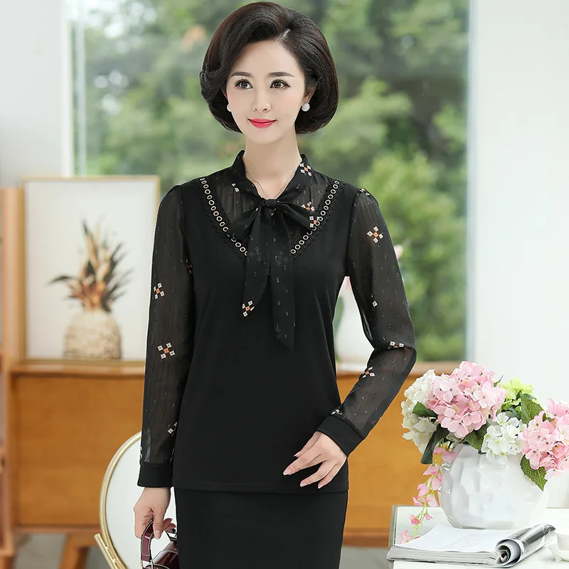 Middle-aged Women Dress Autumn Clothing Tops 40-50-Year-Old Middle-aged WOMEN'S Apparels Sweater Long Sleeve Base Shirt Middle-a
Middle-aged Women Dress Autumn Clothing Tops 40-50-Year-Old Middle-aged WOMEN'S Apparels Sweater Long Sleeve Base Shirt Middle-a