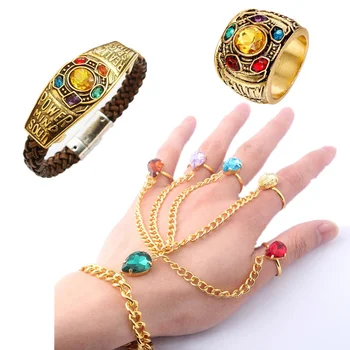 Avengers 4 Endgame Thanos Infinity Stones Gauntlet Bracelet Ring Hand Key Chain Bracelet Prop Iron Man Cosplay Women Jewelry
Avengers 4 Endgame Thanos Infinity Stones Gauntlet Bracelet Ring Hand Key Chain Bracelet Prop Iron Man Cosplay Women Jewelry