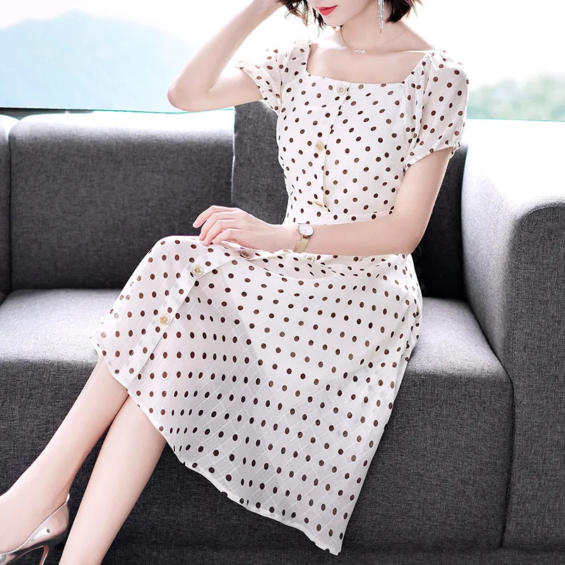 Wave Point Dress 2020 Foreign Style Slim Temperament Fang Collar Chiffon Skirt Fairy Super sen Tide
Wave Point Dress 2020 Foreign Style Slim Temperament Fang Collar Chiffon Skirt Fairy Super sen Tide