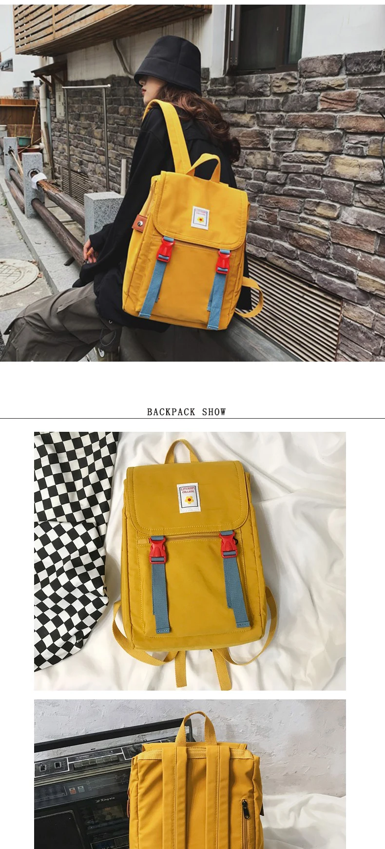Plecak tornister retro vintage damski designerski w stylu japońskim plecak do liceum gimnazjum damski dla dziewczyny instagram