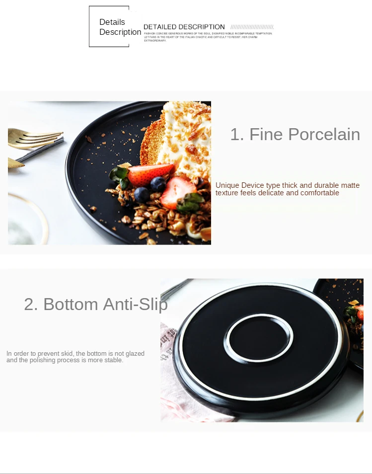Domowa ceramika - nordycka, kreatywna, czerwona - taca do steków, gastronomiczna patelnia, pizza - okrągły talerz płytki i zastawa stołowa - Wianko - 13