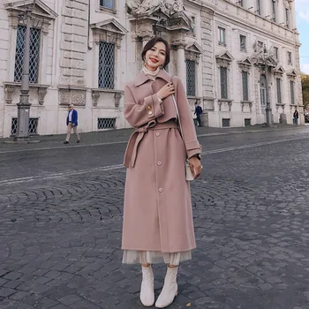 Pink Thick Woolen Jacket Women's Mid-length 2020 Autumn And Winter New Style Loose-Fit Waist Hugging Elegant Popular Woolen Over
Pink Thick Woolen Jacket Women's Mid-length 2020 Autumn And Winter New Style Loose-Fit Waist Hugging Elegant Popular Woolen Over