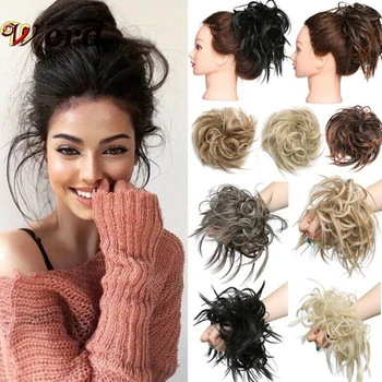 

WERD Messy Winding Bandage Wrapped Hair Ponytail Hair Ring and High-Fiber Synthetic Rubber Band Curly Ponytail