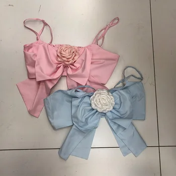 2020 Spring New Bow Flower Camisole Women's Slim-Fit Corpped Shirt Bra Tops Girls Ladies Holidat Beach Camisole Tanks Femme 
2020 Spring New Bow Flower Camisole Women's Slim-Fit Corpped Shirt Bra Tops Girls Ladies Holidat Beach Camisole Tanks Femme