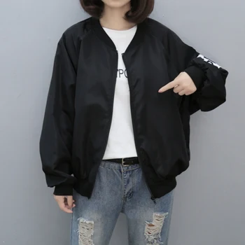 Women Chaqueta Mujer Casual Letter Print Bomber Biker Jacket Preppy Style Bat Sleeve Baseball Jacket
Women Chaqueta Mujer Casual Letter Print Bomber Biker Jacket Preppy Style Bat Sleeve Baseball Jacket