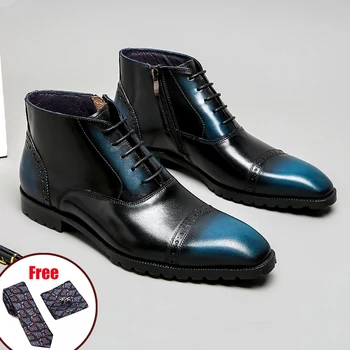 Men Winter chelsea Boots Genuine leather Mens Platform Brogue Casual Ankle Flat Shoes Lace Up dress Designer Brand boots
Men Winter chelsea Boots Genuine leather Mens Platform Brogue Casual Ankle Flat Shoes Lace Up dress Designer Brand boots