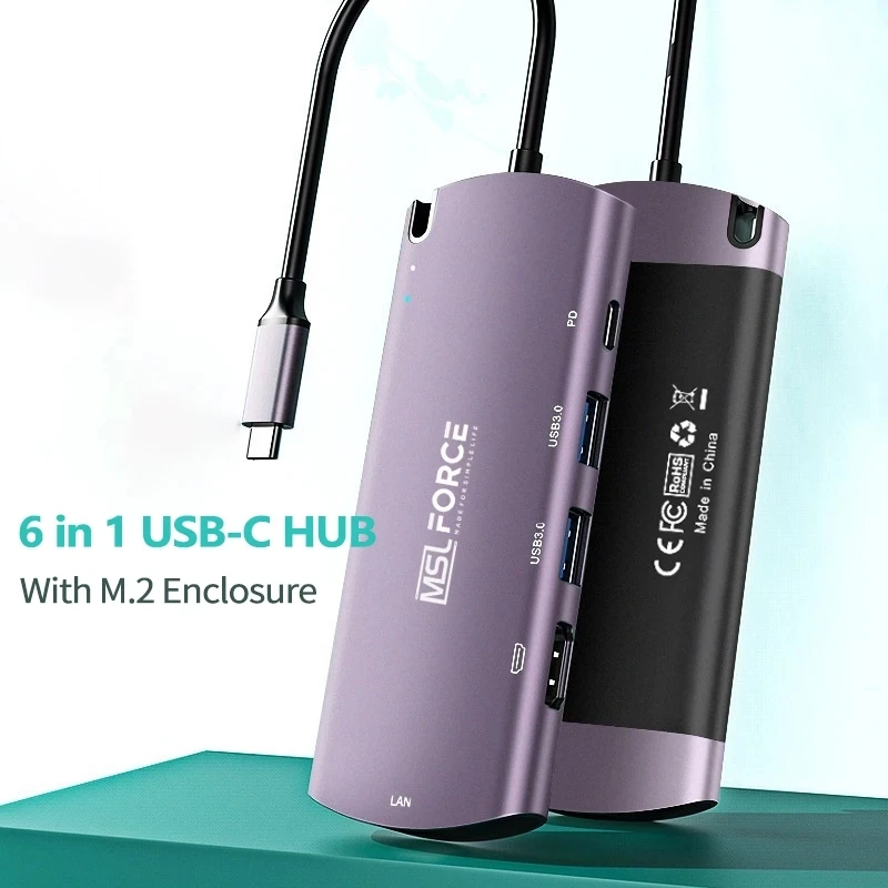 USB-C 6 в 1 хаб PD втулка для быстрой зарядки M.2 SDD адаптер корпуса для USB3 HUB HD 4k usb c ethernet порт поддержка адаптера SATA III
USB-C 6 в 1 хаб PD втулка для быстрой зарядки M.2 SDD адаптер корпуса для USB3 HUB HD 4k usb c ethernet порт поддержка адаптера SATA III
