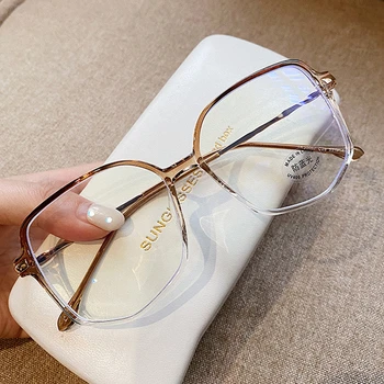 TR90 Oversized Square Anti-blue Light Computer Eyeglasses For Women Vintage Alloy Double Color Big Eyewear Black Brown Shades
TR90 Oversized Square Anti-blue Light Computer Eyeglasses For Women Vintage Alloy Double Color Big Eyewear Black Brown Shades