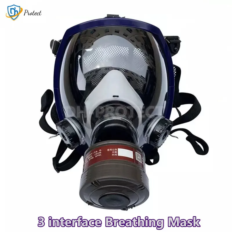 3 ports Multipurpose Full Gas mask spherical Super clear Fully sealed Protective mask Spray paint Industrial pollution gas mask
3 ports Multipurpose Full Gas mask spherical Super clear Fully sealed Protective mask Spray paint Industrial pollution gas mask