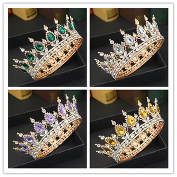 Gold Queen King Wedding Tiara Crown Bridal Crystal Diadem Women/Men Headdress Prom Bride Pagenat Head Jewelry Accessories
Gold Queen King Wedding Tiara Crown Bridal Crystal Diadem Women/Men Headdress Prom Bride Pagenat Head Jewelry Accessories