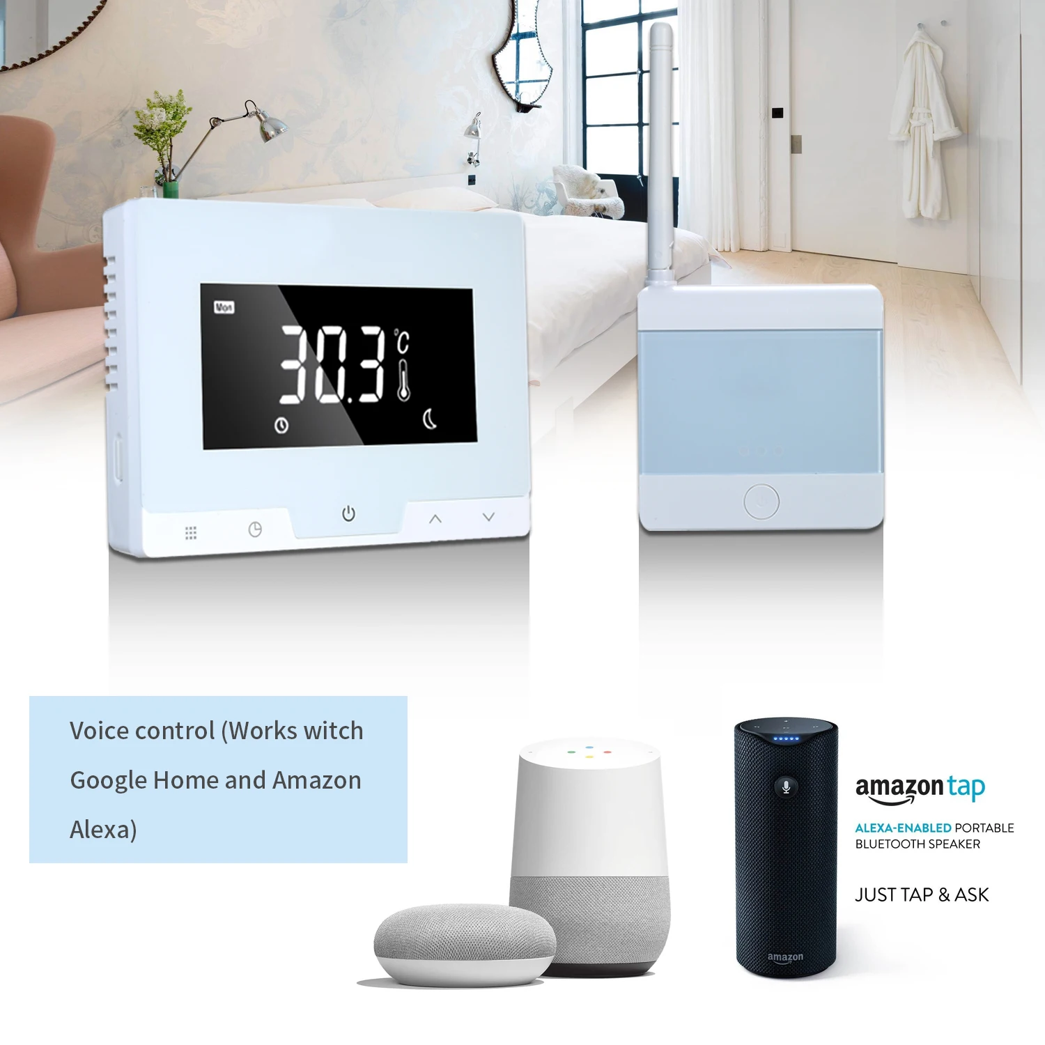 Wireless Smart Thermostat Programmable Thermoregulator APP Voice Remote Control for Electric Room Floor Heating Water Gas Boiler
Wireless Smart Thermostat Programmable Thermoregulator APP Voice Remote Control for Electric Room Floor Heating Water Gas Boiler