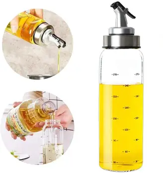 Olive Oil Dispenser Bottle 500ml Stainless Steel Pour Spout,Glass Cooking Oil Vinegar Measuring Dispenser Set for Kitchen BBQ 
Olive Oil Dispenser Bottle 500ml Stainless Steel Pour Spout,Glass Cooking Oil Vinegar Measuring Dispenser Set for Kitchen BBQ