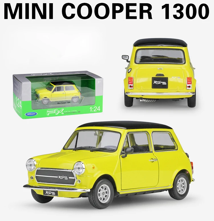 Welly for sale online Morris Mini Cooper 1300 1974 Red With Surfboard Model Car 1 24 