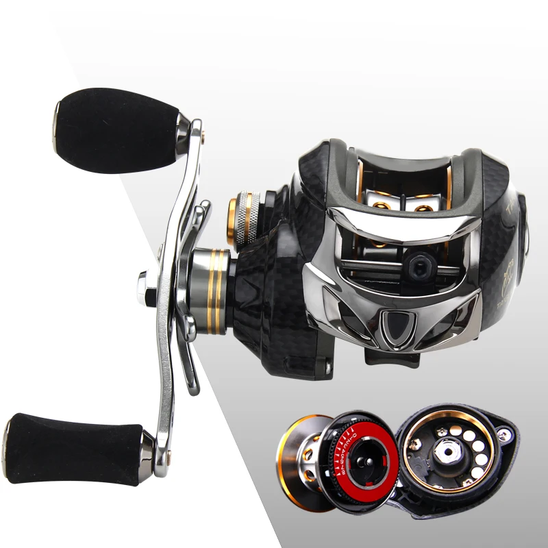 TAIGEK Baitcasting Fishing Reel Carbon Shell 18+1 Shielded Bearings Magnetic /centrifugal brake system 7.0:1 Gear Ratio 17.5 lb
TAIGEK Baitcasting Fishing Reel Carbon Shell 18+1 Shielded Bearings Magnetic /centrifugal brake system 7.0:1 Gear Ratio 17.5 lb