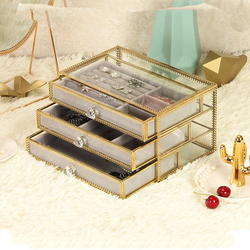Multifunctional Velvet Glass Jewelry Box Drawer Storage Organizer Display Tray for Rings Earrings Necklaces Bracelets Gift Case
Multifunctional Velvet Glass Jewelry Box Drawer Storage Organizer Display Tray for Rings Earrings Necklaces Bracelets Gift Case