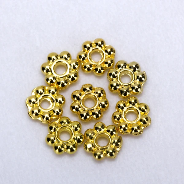 200pcs 4mm Gold/Sliver Plated Small Daisy Metal Spacer Beads Jewelry Making 200pcs 4mm Gold/Sliver Plated Small Daisy Metal Spacer Beads Jewelry Making