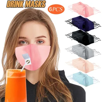6PCS Adult Reusable Protect Drink Face Mask With Breather Hole for Straw Hole Cloth Mask Washable Mouth Mask Mouth Caps Face Ma
6PCS Adult Reusable Protect Drink Face Mask With Breather Hole for Straw Hole Cloth Mask Washable Mouth Mask Mouth Caps Face Ma