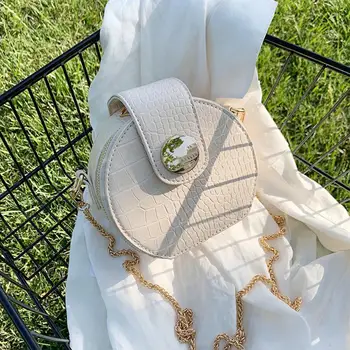 Crocodile patter Mini Round Crossbody bag 2020 New High-quality PU Leather Women's Designer Handbag Chain Shoulder Messenger Bag 
Crocodile patter Mini Round Crossbody bag 2020 New High-quality PU Leather Women's Designer Handbag Chain Shoulder Messenger Bag