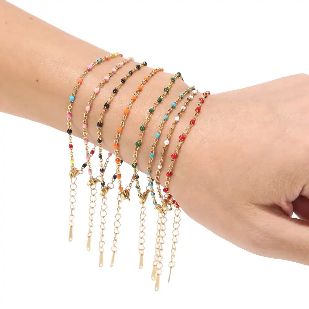 bracelet enamel beaded satellite chain bracelets female gifts