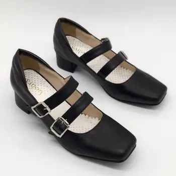 Vintage Japanese Sweet Double Buckle Strap Lolita Pumps Shoes Black PU Leather Square Toe Womens Shoes
Vintage Japanese Sweet Double Buckle Strap Lolita Pumps Shoes Black PU Leather Square Toe Womens Shoes