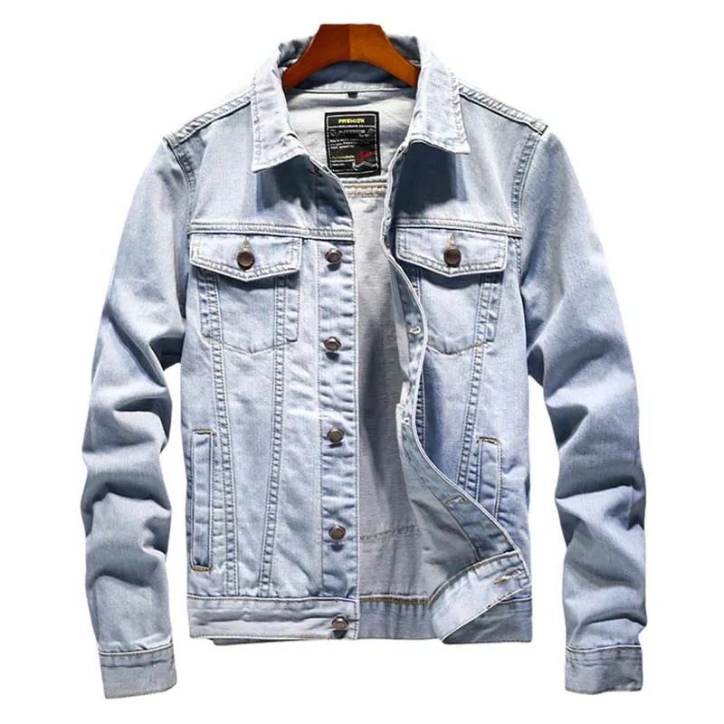 MORUANCLE Fashion Men's Classic Jean Trucker Jacket Light Blue Denim Jacket Outerwear Washed Letter Printed Clothing Size M-XXXL
MORUANCLE Fashion Men's Classic Jean Trucker Jacket Light Blue Denim Jacket Outerwear Washed Letter Printed Clothing Size M-XXXL
