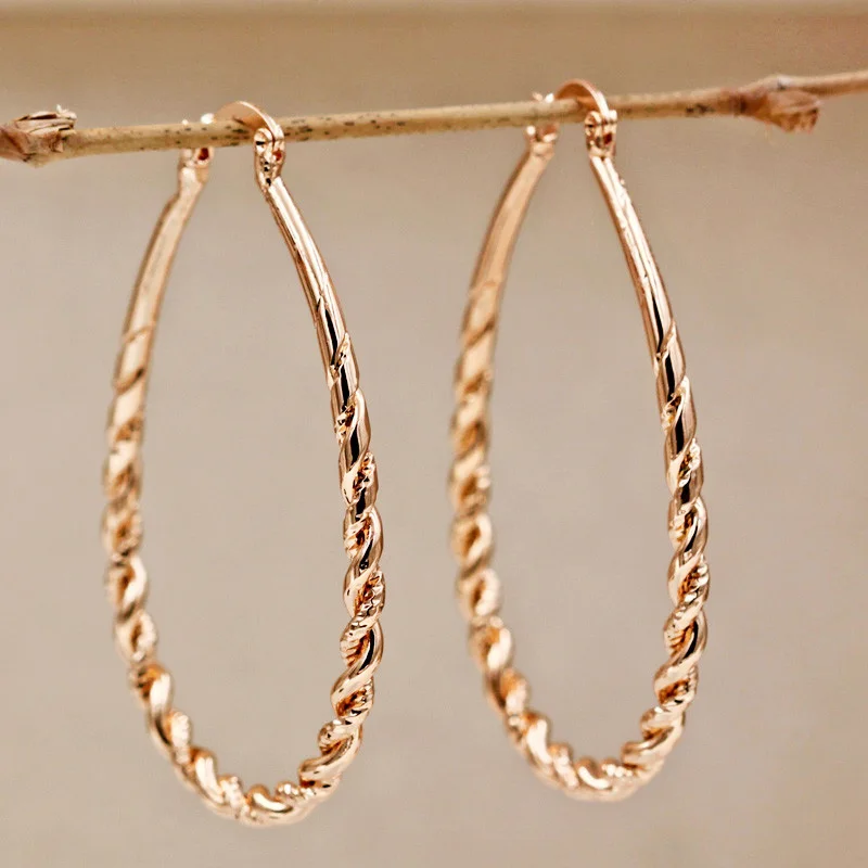 Фото Модные трендовые богемные серьги для женщин золотые круглые серьги-кольца