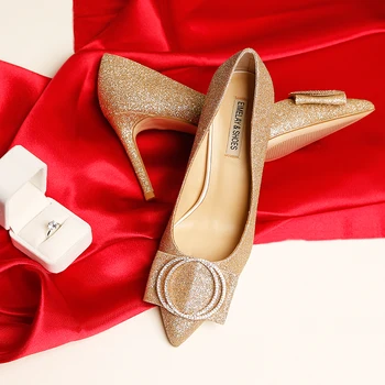 2019 spring new rhinestones wild bride bridesmaid women's shoes sequins pointed shallow mouth female thin high-heeled shoes
2019 spring new rhinestones wild bride bridesmaid women's shoes sequins pointed shallow mouth female thin high-heeled shoes