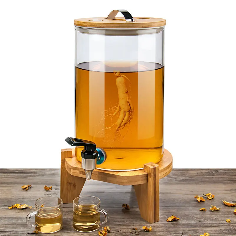 Household Borosilicate Glass Bottle with Tap Winebottle Ginseng Wine Pot Wine Container a Generation of Fat
Household Borosilicate Glass Bottle with Tap Winebottle Ginseng Wine Pot Wine Container a Generation of Fat