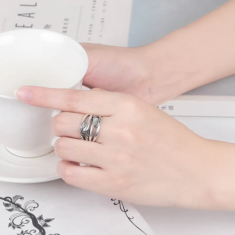 Silvology 925 Sterling Silver Double Layer Weave Wide Rings Vintage Hemp Rope Creative Korea Rings for Women 2019 Jewelry Girls
Silvology 925 Sterling Silver Double Layer Weave Wide Rings Vintage Hemp Rope Creative Korea Rings for Women 2019 Jewelry Girls