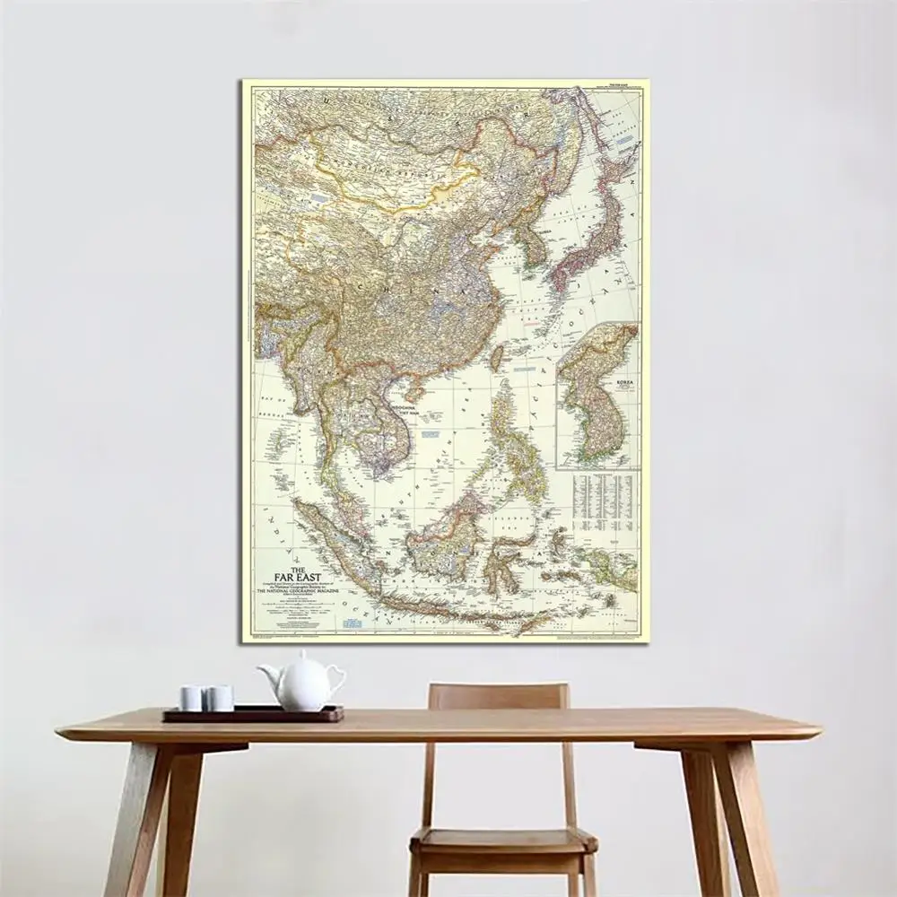 60x90cm Fine Canvas Map of The Far East in 1952 Edition Unframed Wall Map For Office Living Room Decor
60x90cm Fine Canvas Map of The Far East in 1952 Edition Unframed Wall Map For Office Living Room Decor